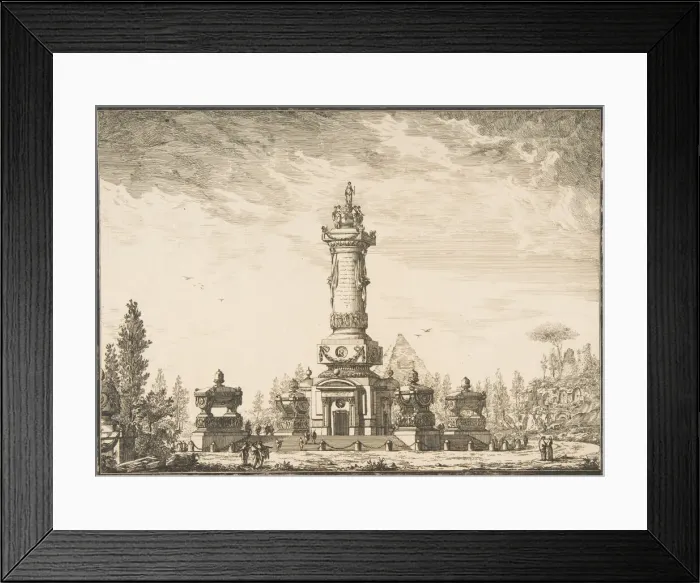 Framed Print : Elevation en perspective d une Colonne Funeraire destinee pour la Sepultre
