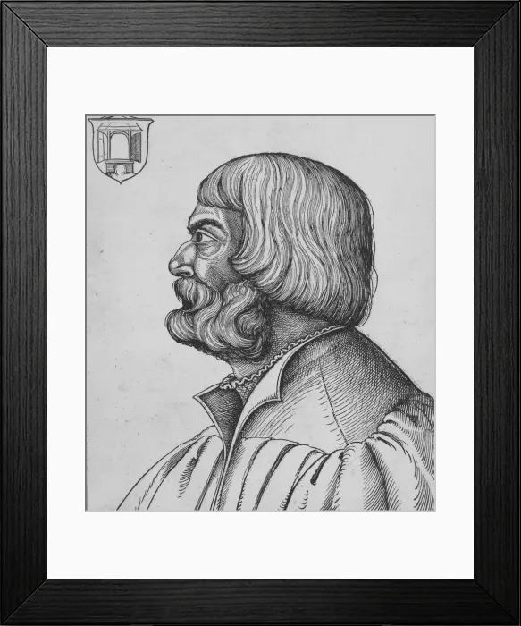Framed Print : Portrait of Dürer, early 16th century. Creator: Erhard Schon Framed Print : Portrait of Dürer, early 16th century. Creator: Erhard Schon