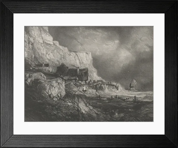 Framed Print : The Surroundings of Dieppe, 1833. Creator: Eugene Isabey Framed Print : The Surroundings of Dieppe, 1833. Creator: Eugene Isabey