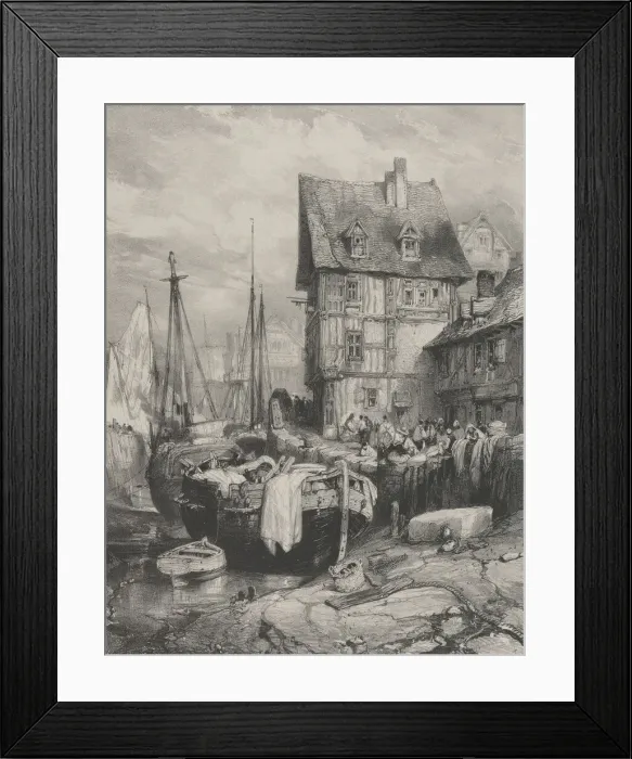 Framed Print : Interior of a Port, 1833. 1833. Creator: Eugene Isabey Framed Print : Interior of a Port, 1833. 1833. Creator: Eugene Isabey