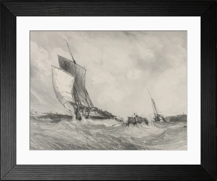 Framed Print : Returning to the Port, 1833. Creator: Eugene Isabey Framed Print : Returning to the Port, 1833. Creator: Eugene Isabey