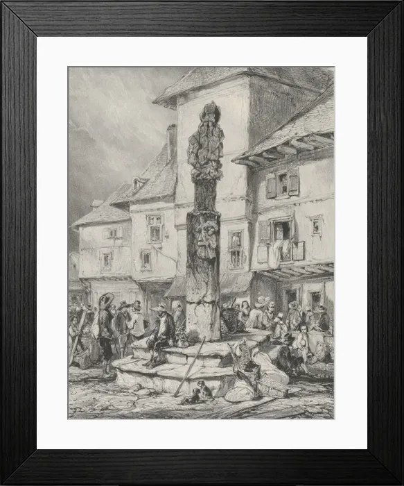 Framed Print : Croix de Chaudesaigues, 1831. Creator: Godefroy Engelmann Framed Print : Croix de Chaudesaigues, 1831. Creator: Godefroy Engelmann