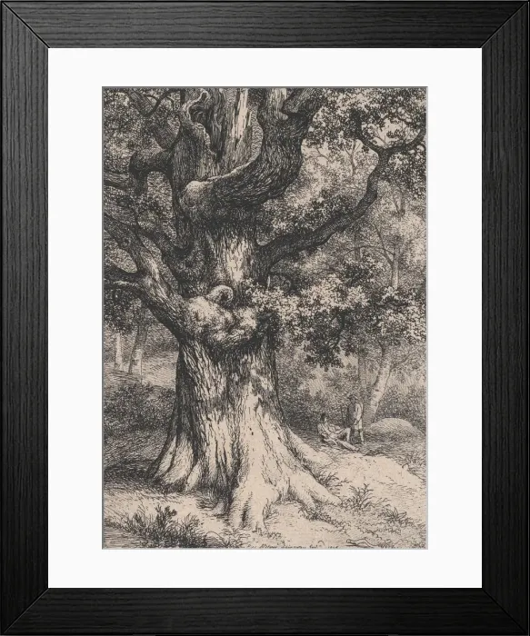 Framed Print : The Charlemagne, Oak Tree with an Eagles Nest, 1845. Creator: Eugene Blery Framed Print : The Charlemagne, Oak Tree with an Eagles Nest, 1845. Creator: Eugene Blery