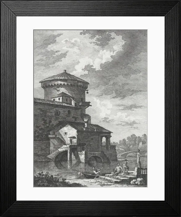Framed Print : River Scene, ca. 1750-70. Creator: Fabio Berardi Framed Print : River Scene, ca. 1750-70. Creator: Fabio Berardi