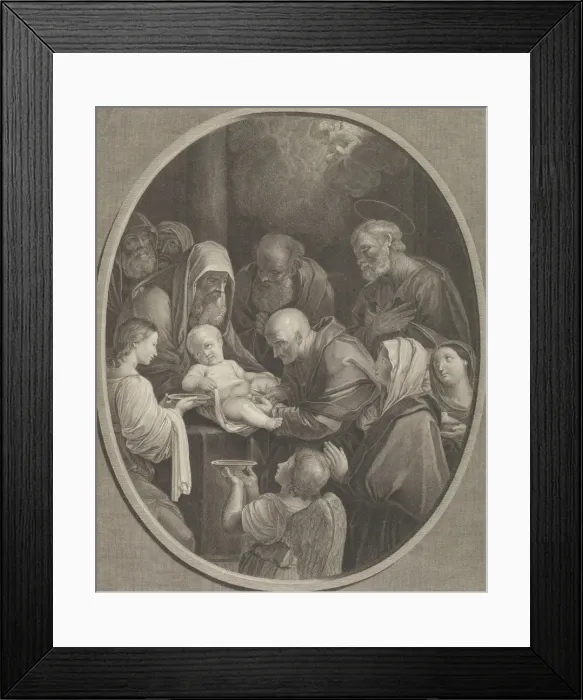 Framed Print : The Circumcision of Christ, a group of men and women surrounding him Framed Print : The Circumcision of Christ, a group of men and women surrounding him