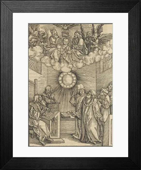 Framed Print : The Author Writing the Layenspiegel; The Trinity and the Virgin at the Upper Center Framed Print : The Author Writing the Layenspiegel; The Trinity and the Virgin at the Upper Center