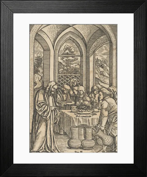 Framed Print : The Wedding at Cana, from The Life of Christ, ca. 1511-12 Framed Print : The Wedding at Cana, from The Life of Christ, ca. 1511-12