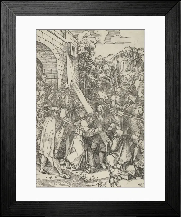 Framed Print : The Carrying of the Cross. Creator: Hans Schaufelein the Elder Framed Print : The Carrying of the Cross. Creator: Hans Schaufelein the Elder