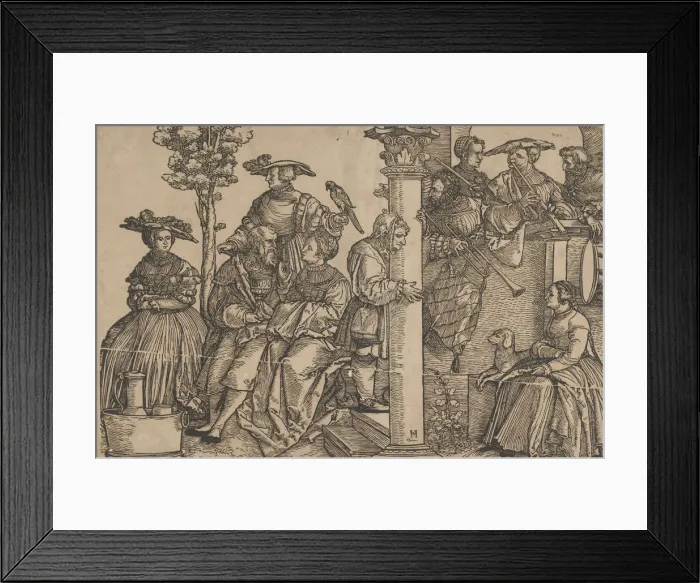 Framed Print : Musicians and Onlookers. Creator: Hans Schaufelein the Elder Framed Print : Musicians and Onlookers. Creator: Hans Schaufelein the Elder