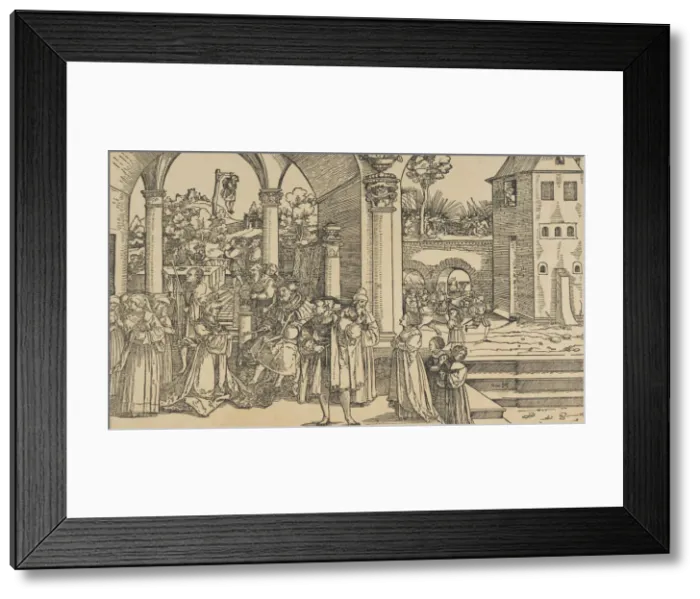 Framed Print : The Story of Esther. Creator: Hans Schaufelein the Elder Framed Print : The Story of Esther. Creator: Hans Schaufelein the Elder