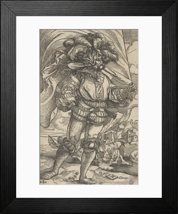 Framed Print : The Standard Bearer, ca. 1515. Creator: Hans Schaufelein the Elder Framed Print : The Standard Bearer, ca. 1515. Creator: Hans Schaufelein the Elder