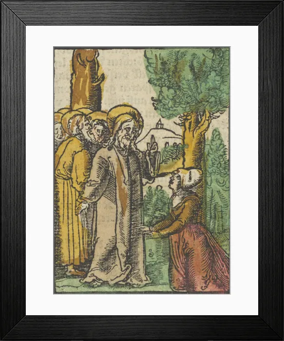 Framed Print : Christ and the Woman Issuing Blood, from Das Plenarium, 1517 Framed Print : Christ and the Woman Issuing Blood, from Das Plenarium, 1517