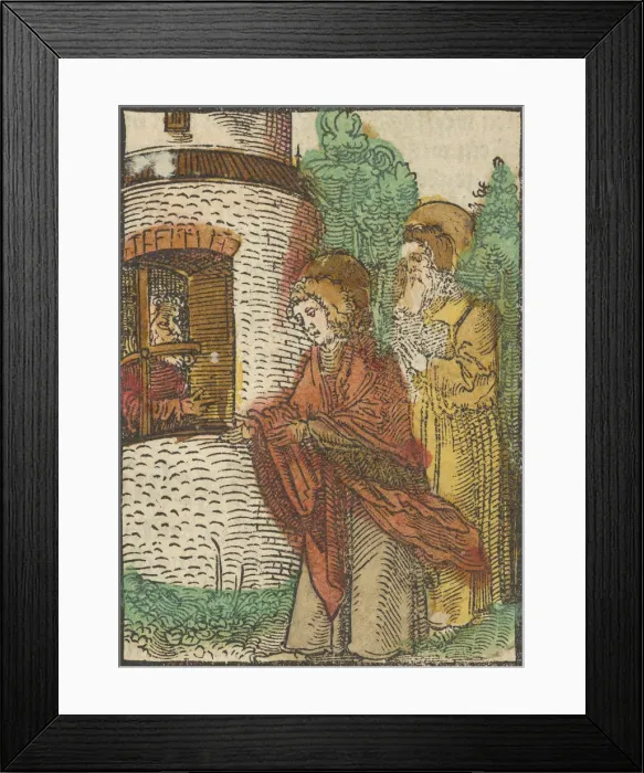 Framed Print : St. John in Prison, from Das Plenarium, 1517. Creator: Hans Schaufelein the Elder Framed Print : St. John in Prison, from Das Plenarium, 1517. Creator: Hans Schaufelein the Elder