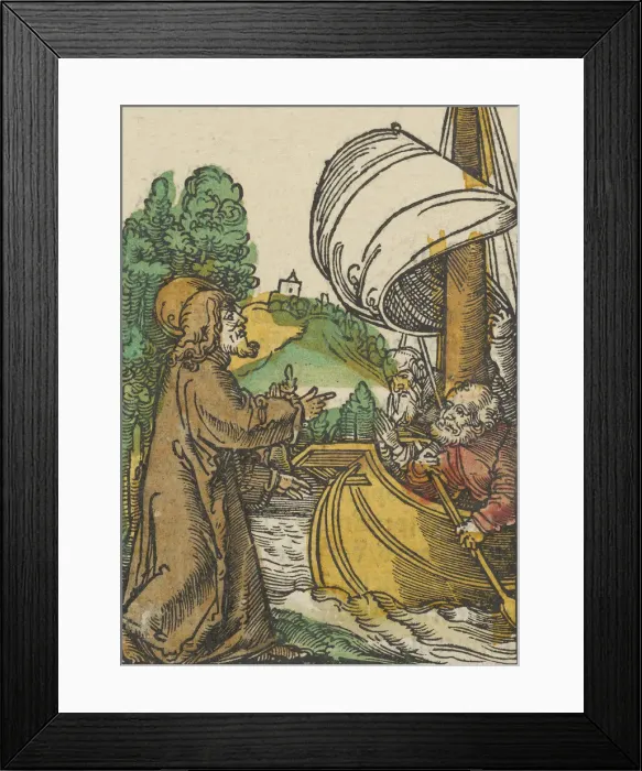 Framed Print : Christ Calming the Storm on Lake Tiberias, from Das Plenarium, 1517 Framed Print : Christ Calming the Storm on Lake Tiberias, from Das Plenarium, 1517