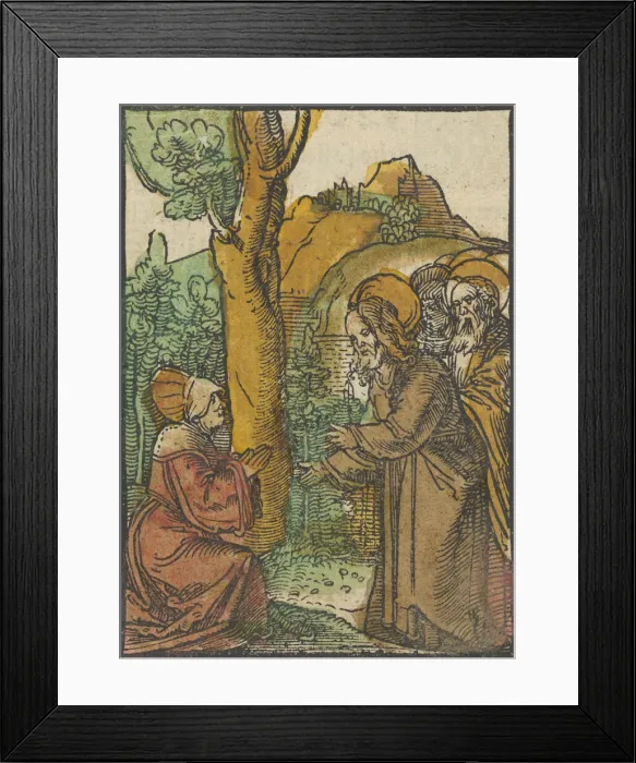 Framed Print : Christ and the Woman of Canaan, from Das Plenarium, 1517 Framed Print : Christ and the Woman of Canaan, from Das Plenarium, 1517