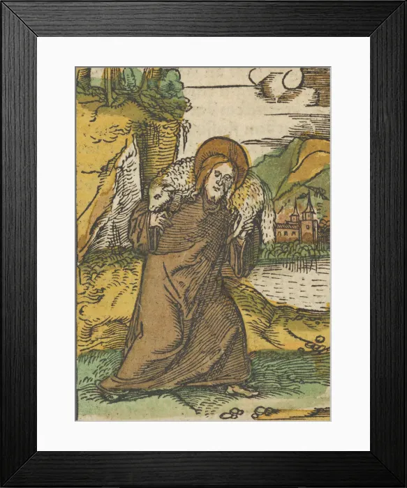 Framed Print : Christ as Good Shepherd, from Das Plenarium, 1517. Creator Framed Print : Christ as Good Shepherd, from Das Plenarium, 1517. Creator