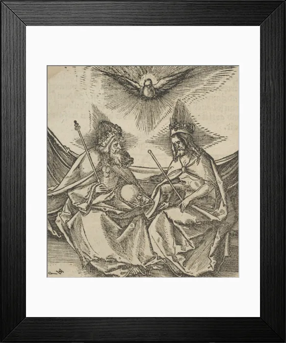 Framed Print : The Holy Trinity, from Hymmelwagen auff dem, wer wol lebt... 1517 Framed Print : The Holy Trinity, from Hymmelwagen auff dem, wer wol lebt... 1517