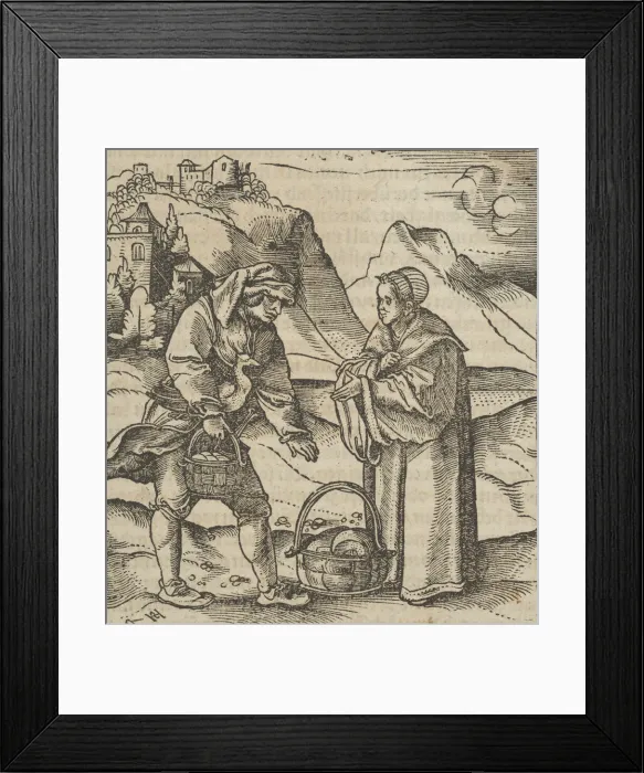 Framed Print : A Farmer and his Patron, from Hymmelwagen auff dem, wer wol lebt... 1517 Framed Print : A Farmer and his Patron, from Hymmelwagen auff dem, wer wol lebt... 1517