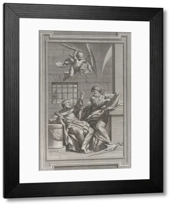 Framed Print : Saints Peter and Paul in prison, 1660-1721. Creator: Etienne Picart Framed Print : Saints Peter and Paul in prison, 1660-1721. Creator: Etienne Picart