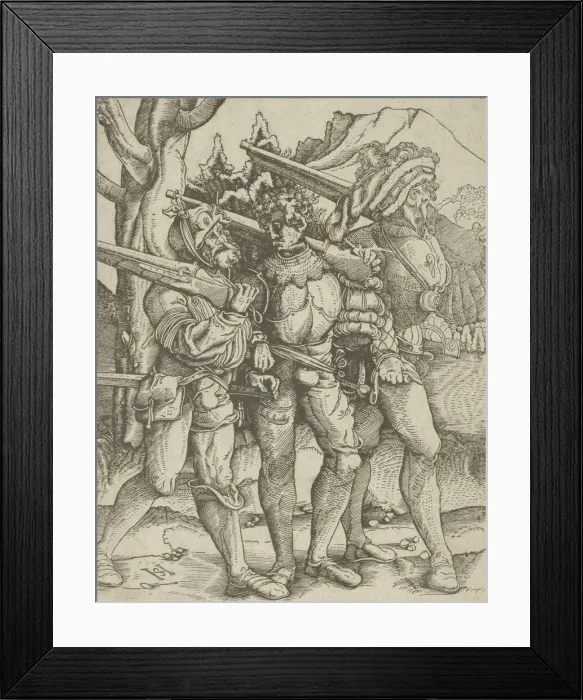 Framed Print : Three Soldiers with Muskets, ca. 1511-15. Creator: Hans Schaufelein the Elder Framed Print : Three Soldiers with Muskets, ca. 1511-15. Creator: Hans Schaufelein the Elder