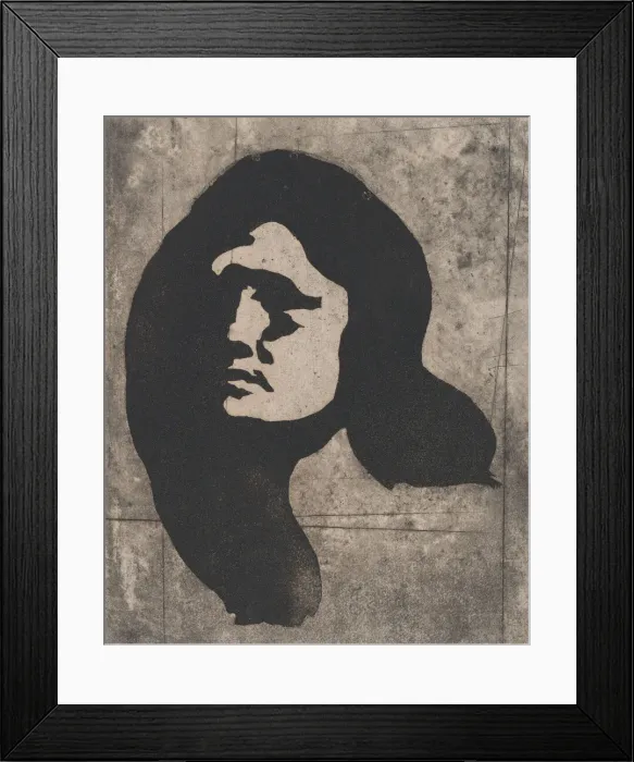 Framed Print : Head of a Woman, ca. 1904. Creator: Eugene Carriere Framed Print : Head of a Woman, ca. 1904. Creator: Eugene Carriere