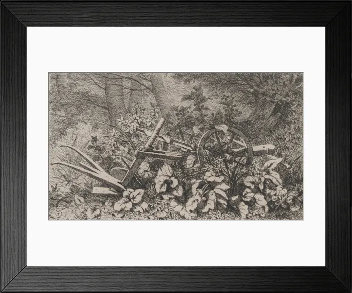 Framed Print : The Plow with Burdock Plants, 1858. Creator: Eugene Blery Framed Print : The Plow with Burdock Plants, 1858. Creator: Eugene Blery