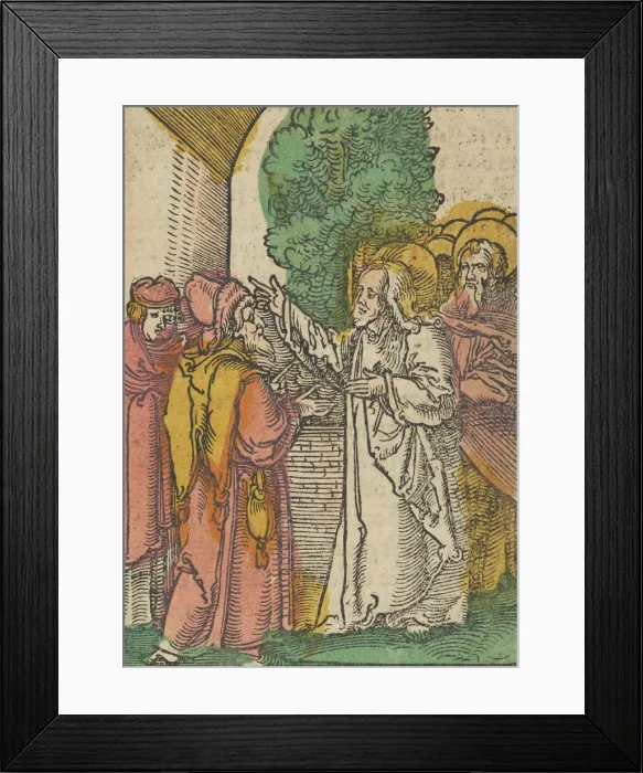 Framed Print : Parable of the Pharisees and the Tax-Collector, from Das Plenarium, 1517