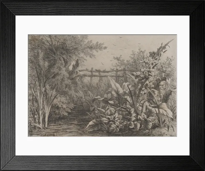 Framed Print : The Pond, 1857. Creator: Eugene Blery Framed Print : The Pond, 1857. Creator: Eugene Blery