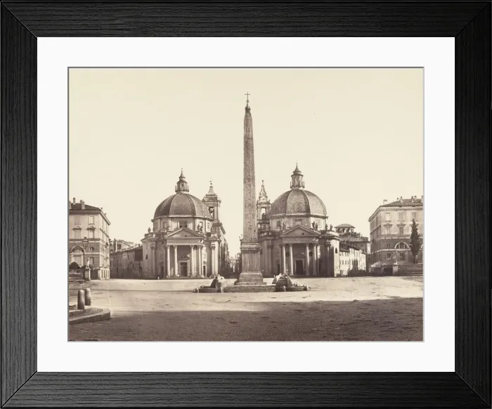 Framed Print : Piazza del Popolo, 1848-52. Creator: Eugene Constant Framed Print : Piazza del Popolo, 1848-52. Creator: Eugene Constant