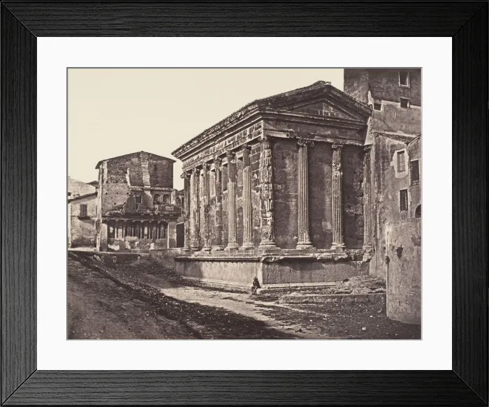 Framed Print : Tempio della Fortuna Virile, 1848-52. Creator: Eugene Constant Framed Print : Tempio della Fortuna Virile, 1848-52. Creator: Eugene Constant