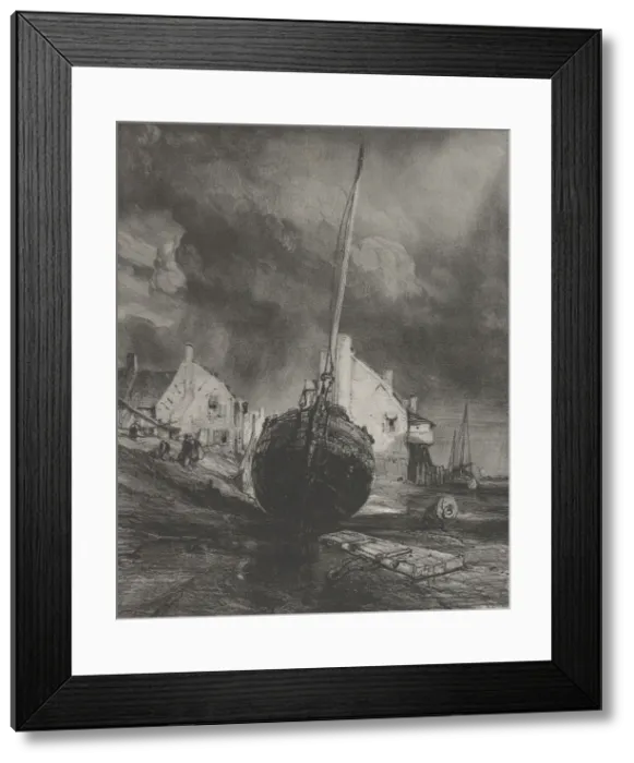 Framed Print : Memory of Saint-Valery-sur-Somme, 1833. Creator: Eugene Isabey Framed Print : Memory of Saint-Valery-sur-Somme, 1833. Creator: Eugene Isabey