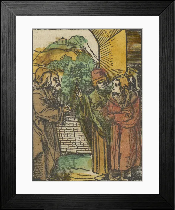 Framed Print : Christ and the Pharisees, from Das Plenarium, 1517. Creator Framed Print : Christ and the Pharisees, from Das Plenarium, 1517. Creator