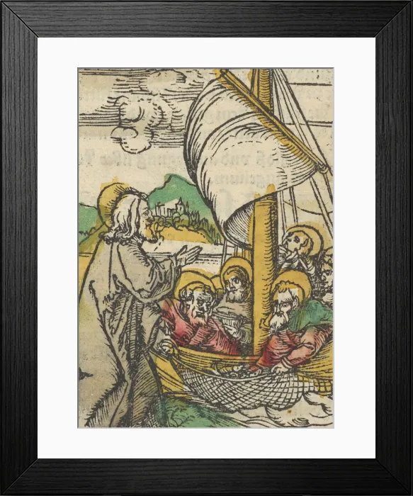 Framed Print : The Second Draught of Fishes by Saint Peter, from Das Plenarium, 1517 Framed Print : The Second Draught of Fishes by Saint Peter, from Das Plenarium, 1517