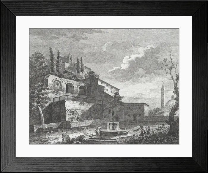 Framed Print : Landscape with Ruins and Fountain, ca. 1750-70. Creator: Fabio Berardi Framed Print : Landscape with Ruins and Fountain, ca. 1750-70. Creator: Fabio Berardi
