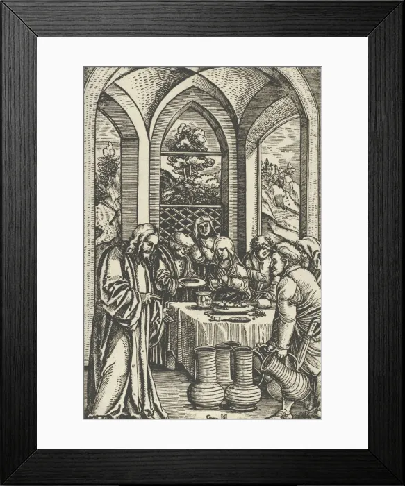 Framed Print : The Wedding at Cana, from The Life of Christ, ca. 1511-12 Framed Print : The Wedding at Cana, from The Life of Christ, ca. 1511-12
