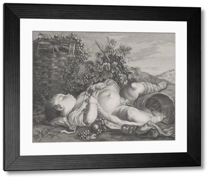 Framed Print : Autumn, 1766-1812. Creator: Etienne Claude Voysard Framed Print : Autumn, 1766-1812. Creator: Etienne Claude Voysard