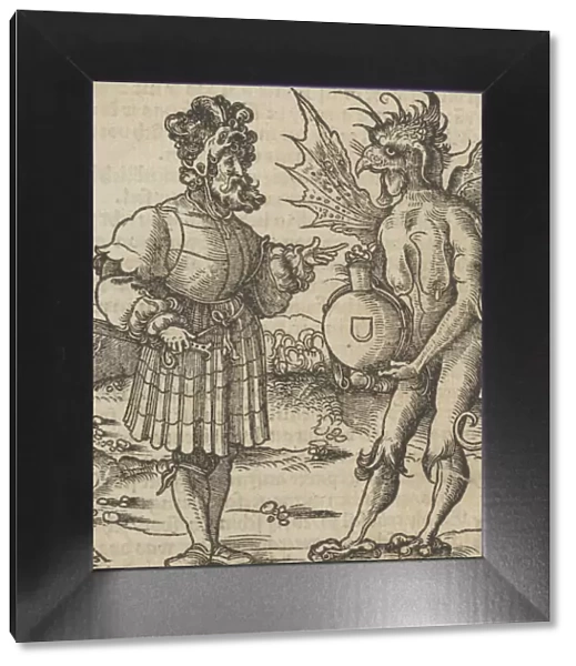 The Devil Offering Poison to a Knight, from Hymmelwagen auff dem, wer wol lebt... 1517