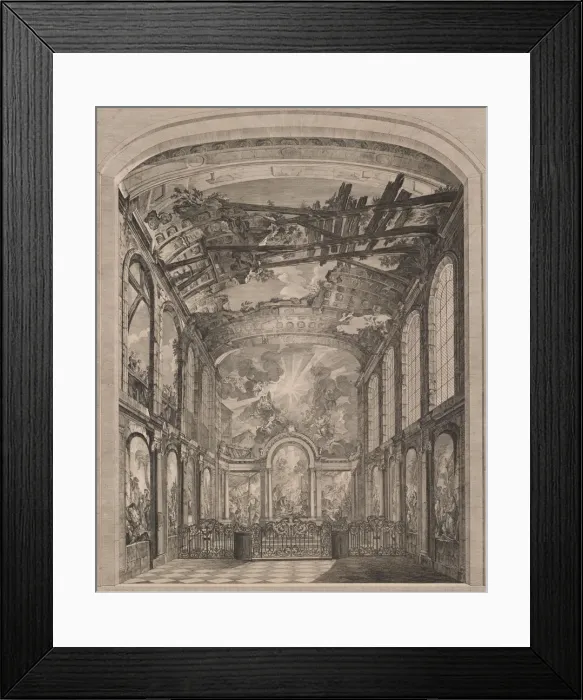 Framed Print : Interior view of the Enfants Trouves, 1759. Creator: Etienne Fessard Framed Print : Interior view of the Enfants Trouves, 1759. Creator: Etienne Fessard