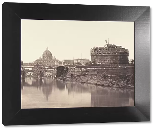 Veduta di Castel St Angelo. S. Pietro, 1848-52. Creator: Eugene Constant