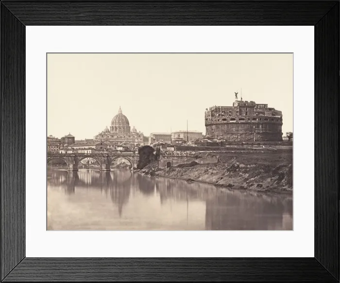 Framed Print : Veduta di Castel St Angelo. S. Pietro, 1848-52. Creator: Eugene Constant Framed Print : Veduta di Castel St Angelo. S. Pietro, 1848-52. Creator: Eugene Constant