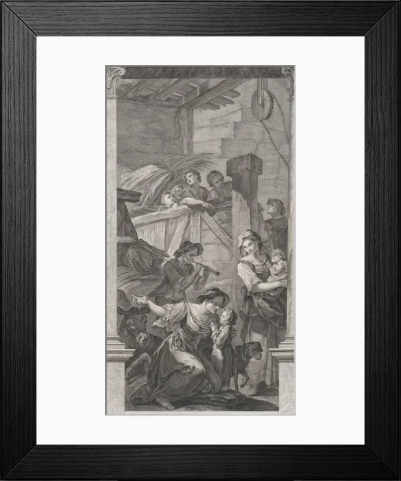 Framed Print : The Chapel of the Enfants-Trouves in Paris: L'Adoration des bergers, 1752. Creator: Etienne Fessard Framed Print : The Chapel of the Enfants-Trouves in Paris: L'Adoration des bergers, 1752. Creator: Etienne Fessard