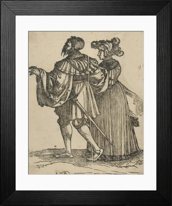 Framed Print : Couple Walking to the Left (VI), from The Wedding Dancers (restrike) Framed Print : Couple Walking to the Left (VI), from The Wedding Dancers (restrike)