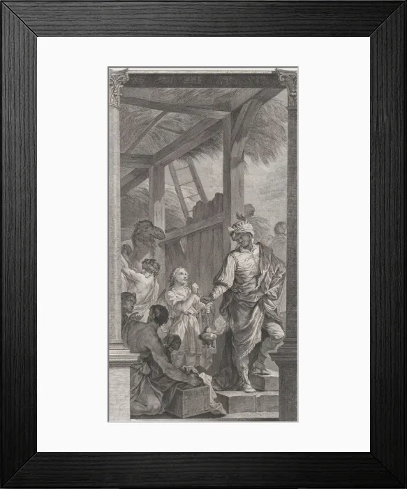 Framed Print : The Chapel of the Enfants-Trouves in Paris: Le Roi mage Balthazar et sa suite, 1752. Creator: Etienne Fessard Framed Print : The Chapel of the Enfants-Trouves in Paris: Le Roi mage Balthazar et sa suite, 1752. Creator: Etienne Fessard