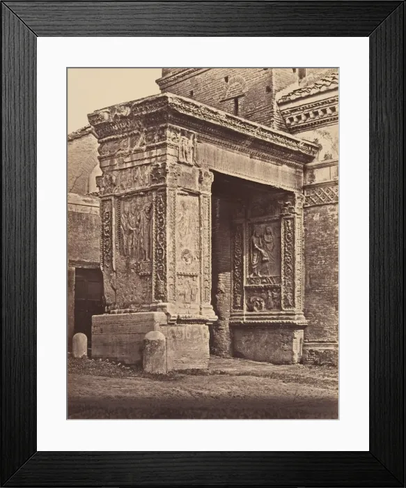 Framed Print : L arco degli argentari, adossato alla chiesa di San Giorgio al Velabro, 1848-52 Framed Print : L arco degli argentari, adossato alla chiesa di San Giorgio al Velabro, 1848-52