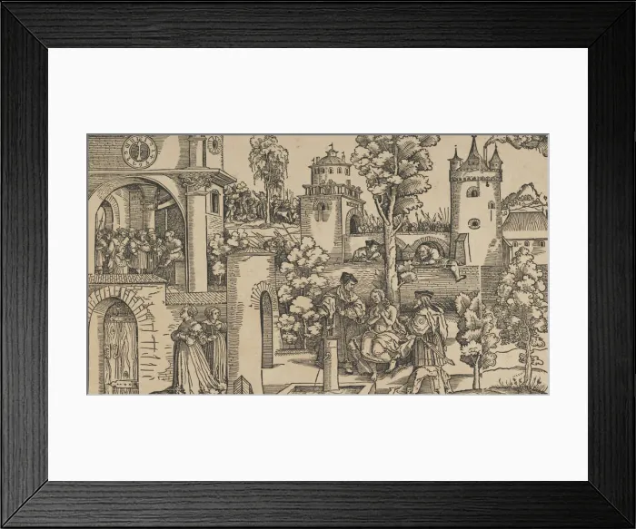 Framed Print : The Story of Susanna, 1536. Creator: Hans Schaufelein the Elder Framed Print : The Story of Susanna, 1536. Creator: Hans Schaufelein the Elder