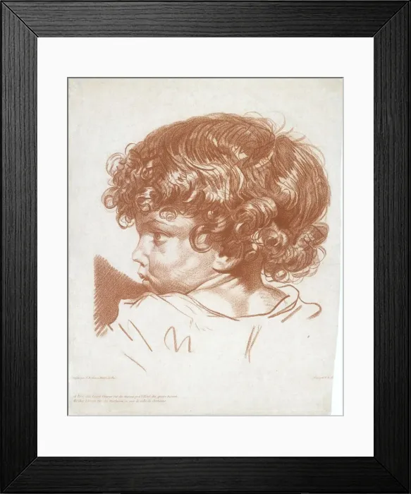 Framed Print : Study, Head of a Boy, ca. 1777. Creator: Therese Eleonore Lingee Framed Print : Study, Head of a Boy, ca. 1777. Creator: Therese Eleonore Lingee