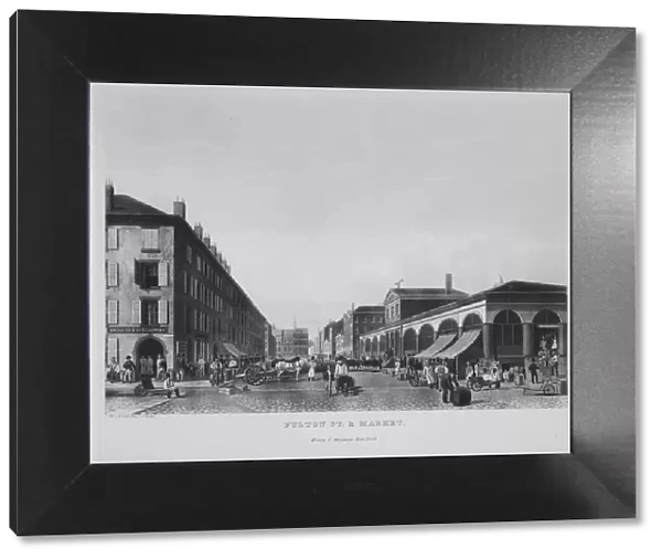 Fulton Street & Market, New York (The Bennett View of Fulton Street), 1834