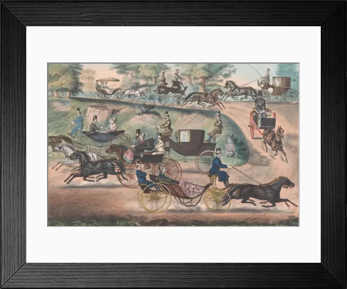 Framed Print : Fashionable Turn-Outs'in Central Park, 1869. Creator: Currier and Ives Framed Print : Fashionable Turn-Outs'in Central Park, 1869. Creator: Currier and Ives