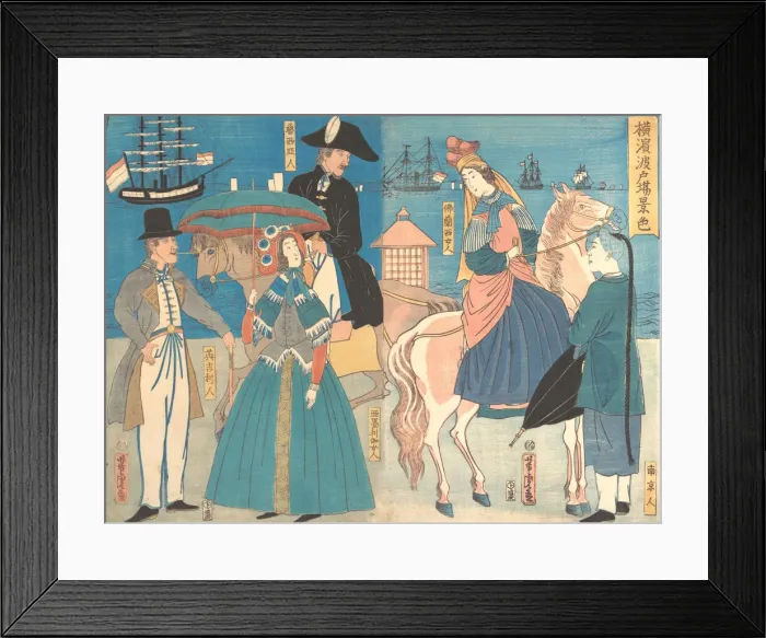 Framed Print : A View of the Wharves in Yokohama, 2nd month, 1861. Creator: Utagawa Yoshitora Framed Print : A View of the Wharves in Yokohama, 2nd month, 1861. Creator: Utagawa Yoshitora