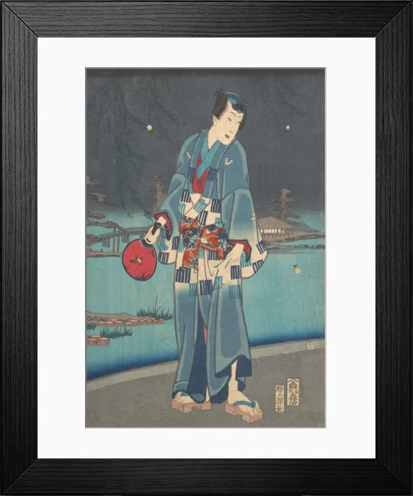 Framed Print : Modern Genji - Firefly Viewing (Imayo genji shiken hotaru asobi), 1861 Framed Print : Modern Genji - Firefly Viewing (Imayo genji shiken hotaru asobi), 1861